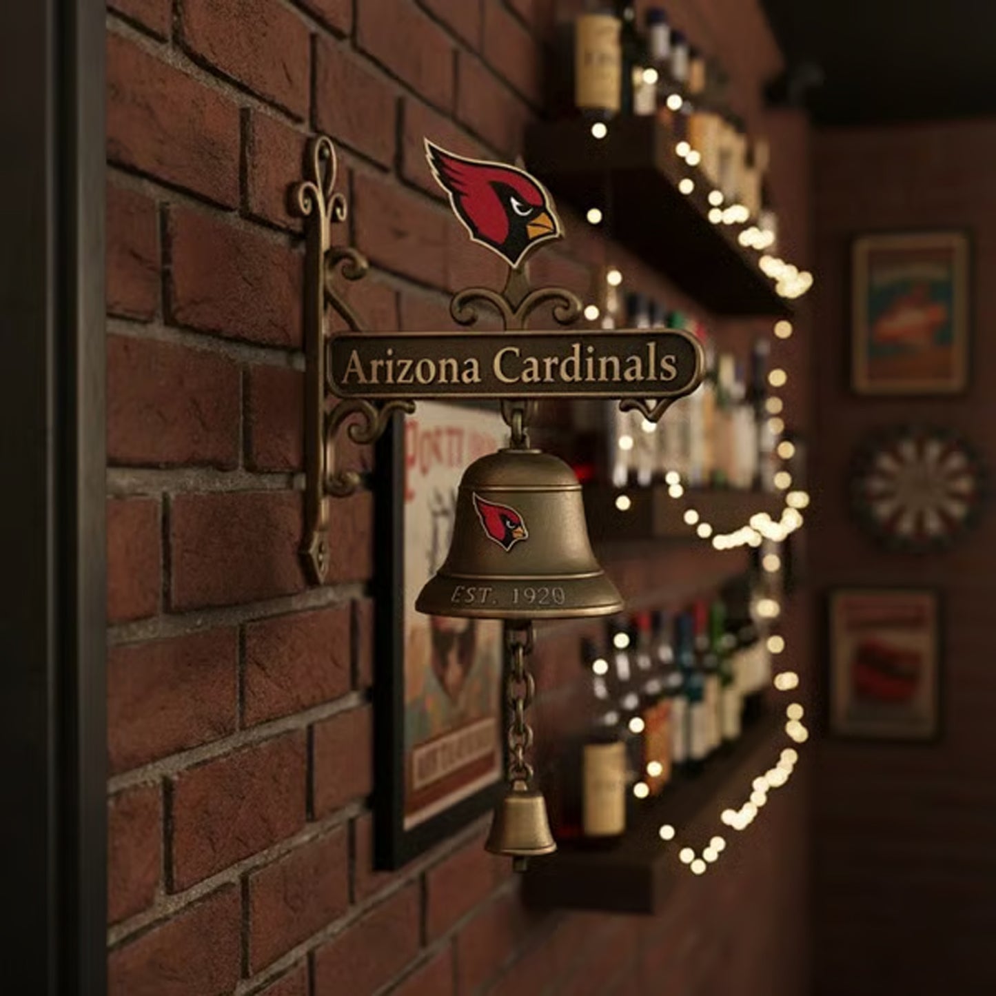 Premium NFL ARI Retro Wall-Mounted Metal Doorbell V1 NMD NHM