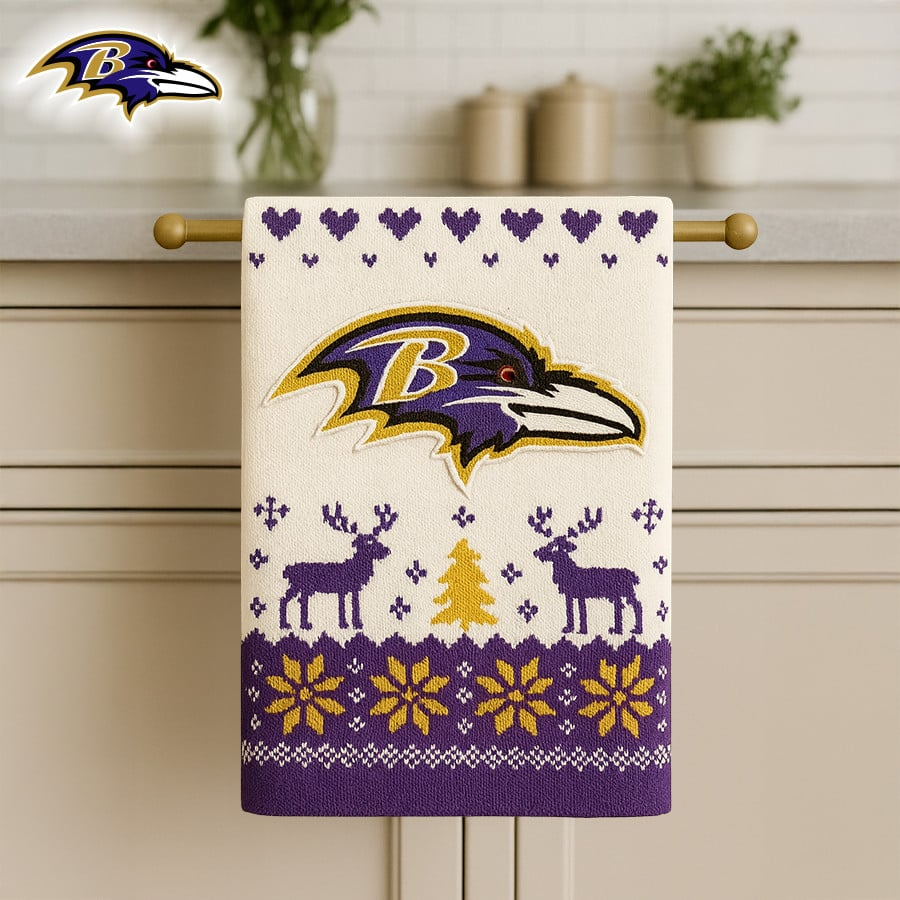 Premium NFL BAL Christmas Kitchen Towel V1 NMD TTV