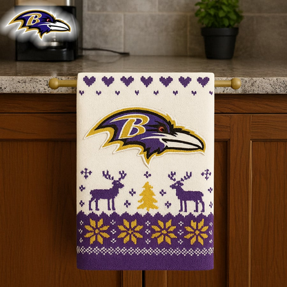 Premium NFL BAL Christmas Kitchen Towel V1 NMD TTV