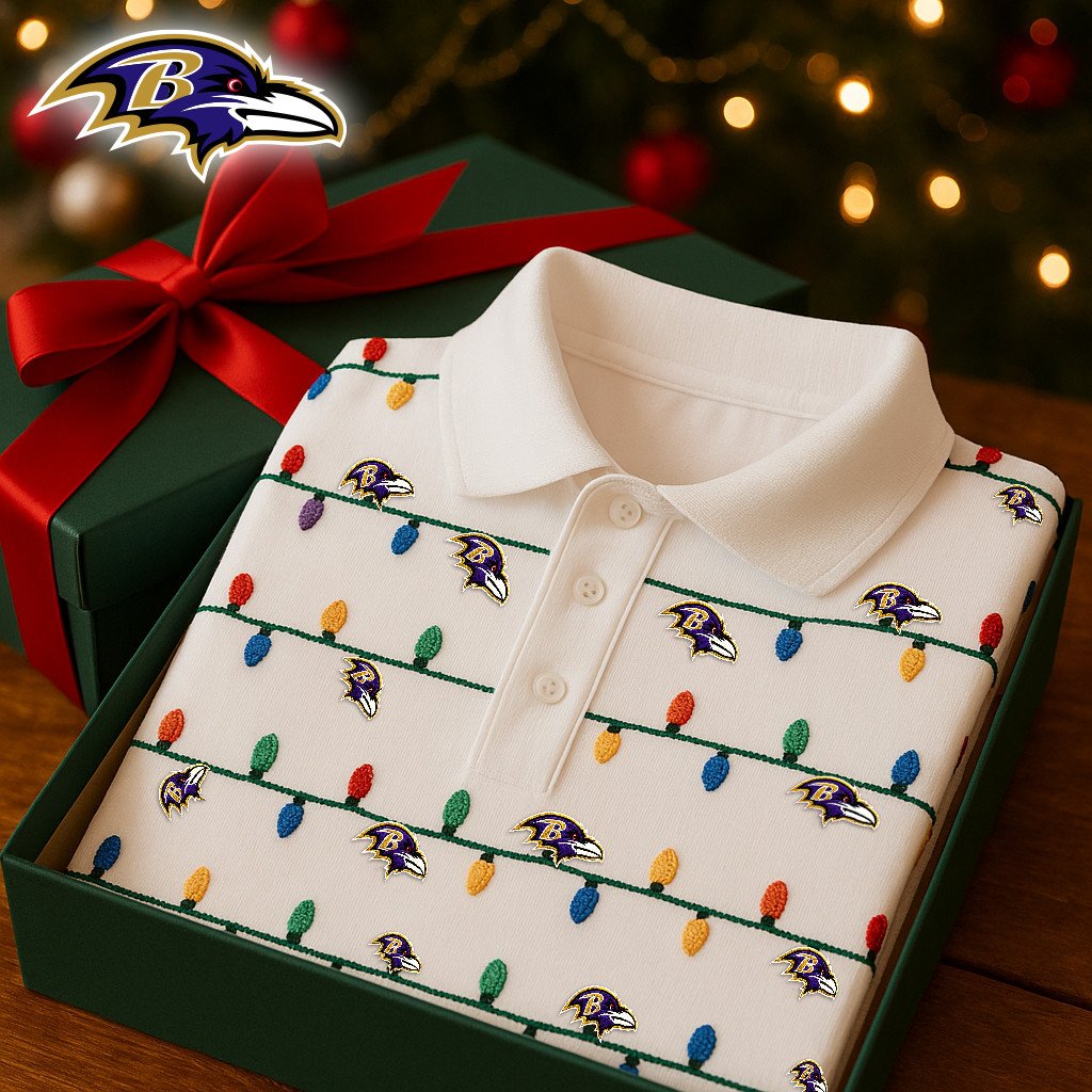 Premium NFL BAL Christmas Polo Shirt V2 NMD NHM