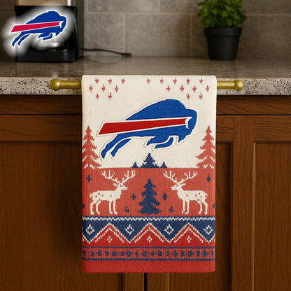 Premium NFL BUF Christmas Kitchen Towel V1 NMD TTV