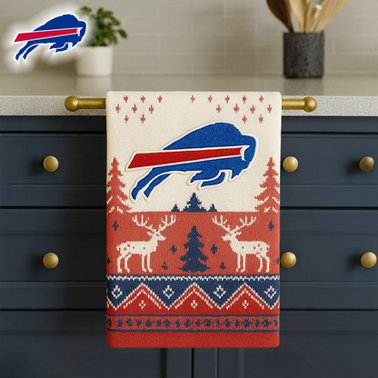 Premium NFL BUF Christmas Kitchen Towel V1 NMD TTV