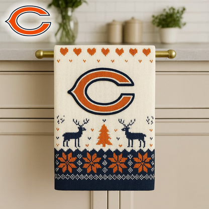 Premium NFL CHI Christmas Kitchen Towel V1 NMD TTV