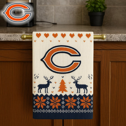 Premium NFL CHI Christmas Kitchen Towel V1 NMD TTV