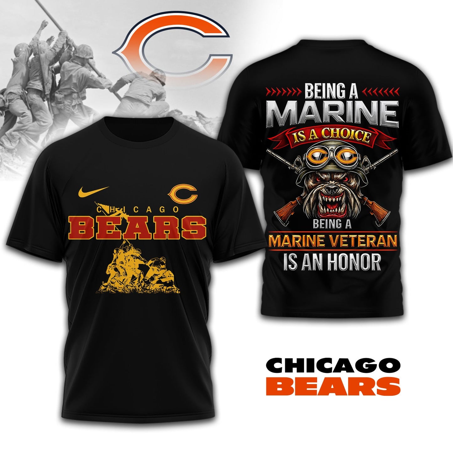 Premium NFL CHI Marine Veteran Shirt V2 NMD NHM