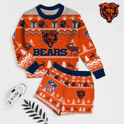 Premium NFL CHIHoliday Sweatshirt & Shorts Set V1 NMD TTV