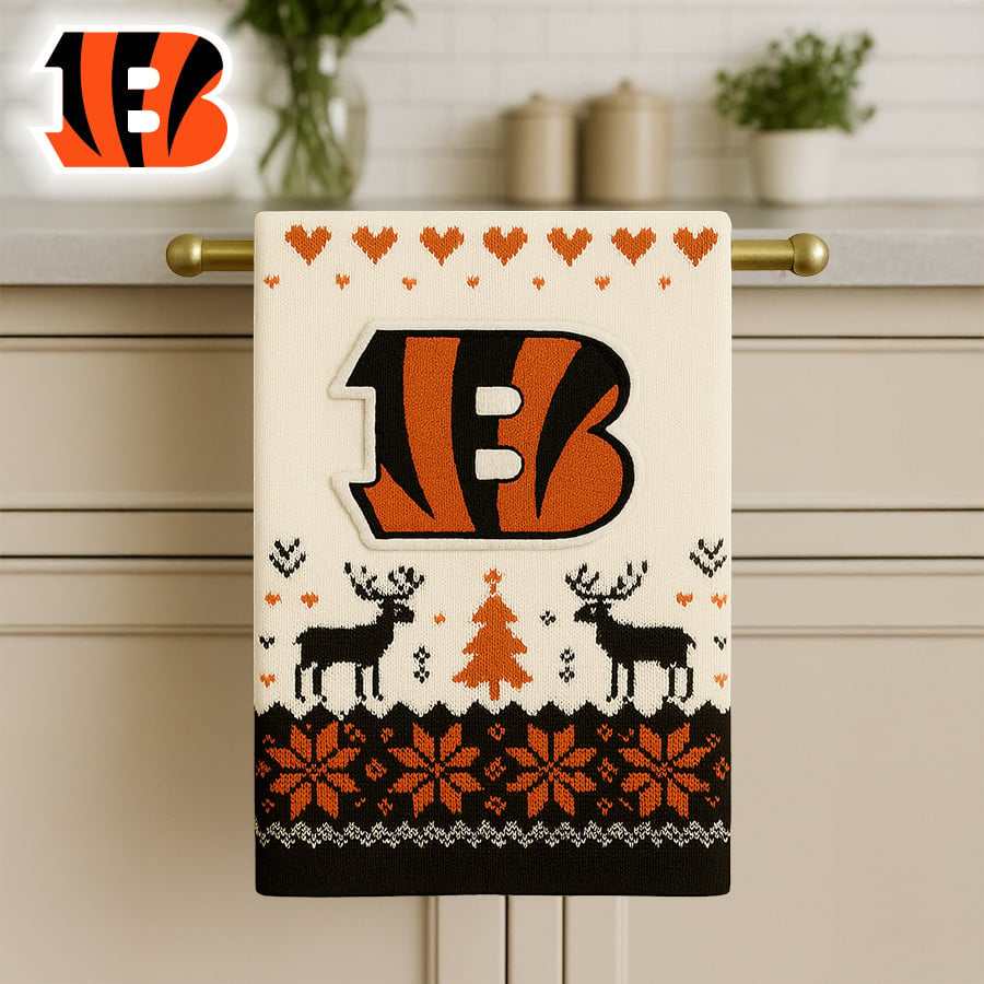 Premium NFL CIN Christmas Kitchen Towel V1 NMD TTV