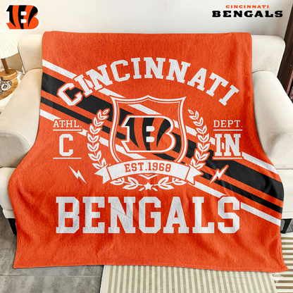 Premium NFL CIN Legacy Fleece Blanket V3 NMD TTV