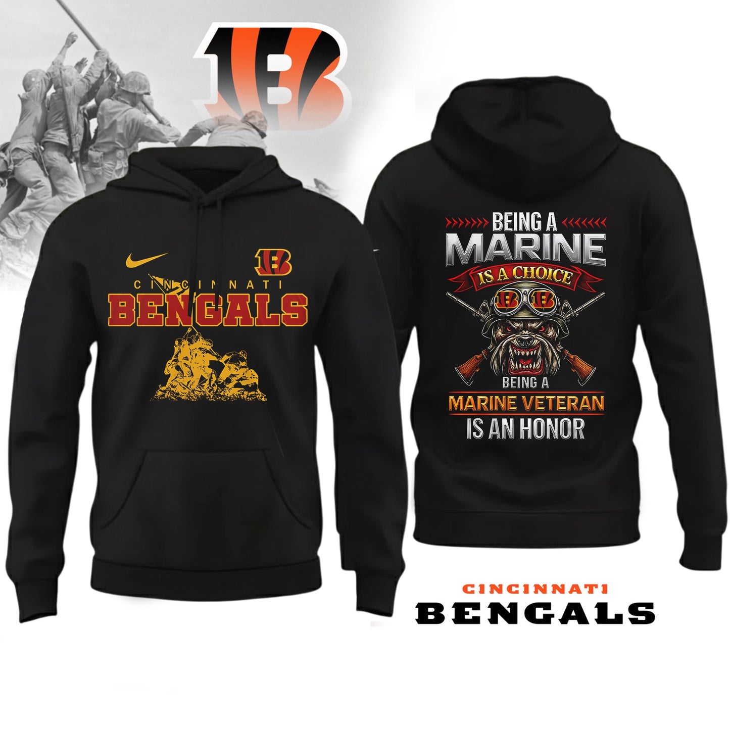 Premium NFL CIN Marine Veteran Shirt V2 NMD NHM