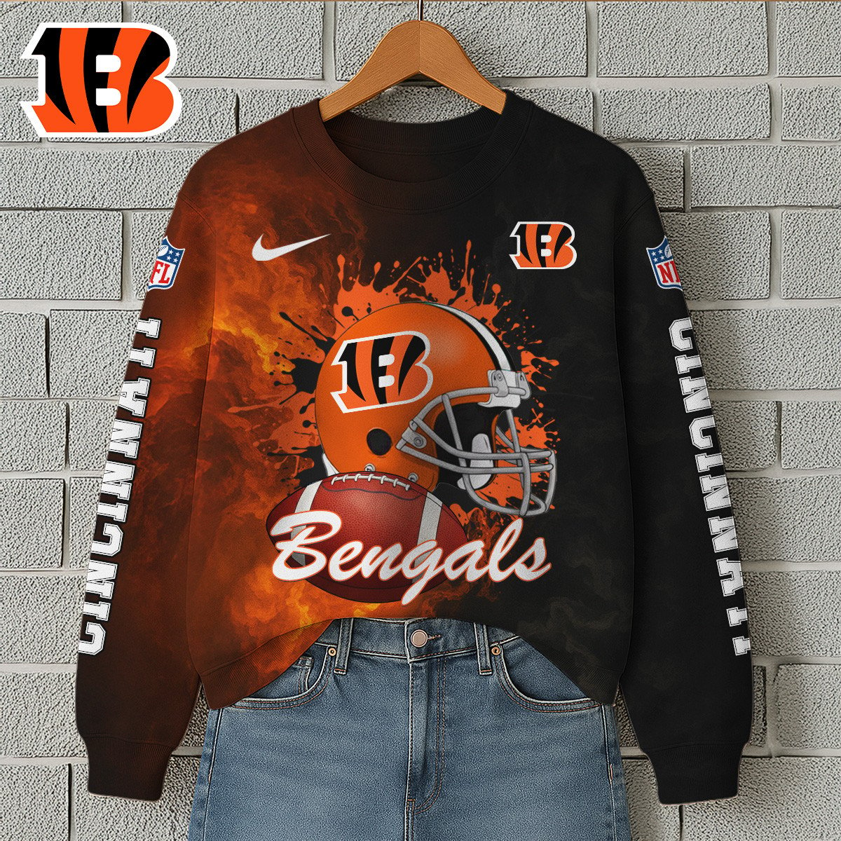 Premium NFL CIN Printed Sweatshirt V1 NMD TTV