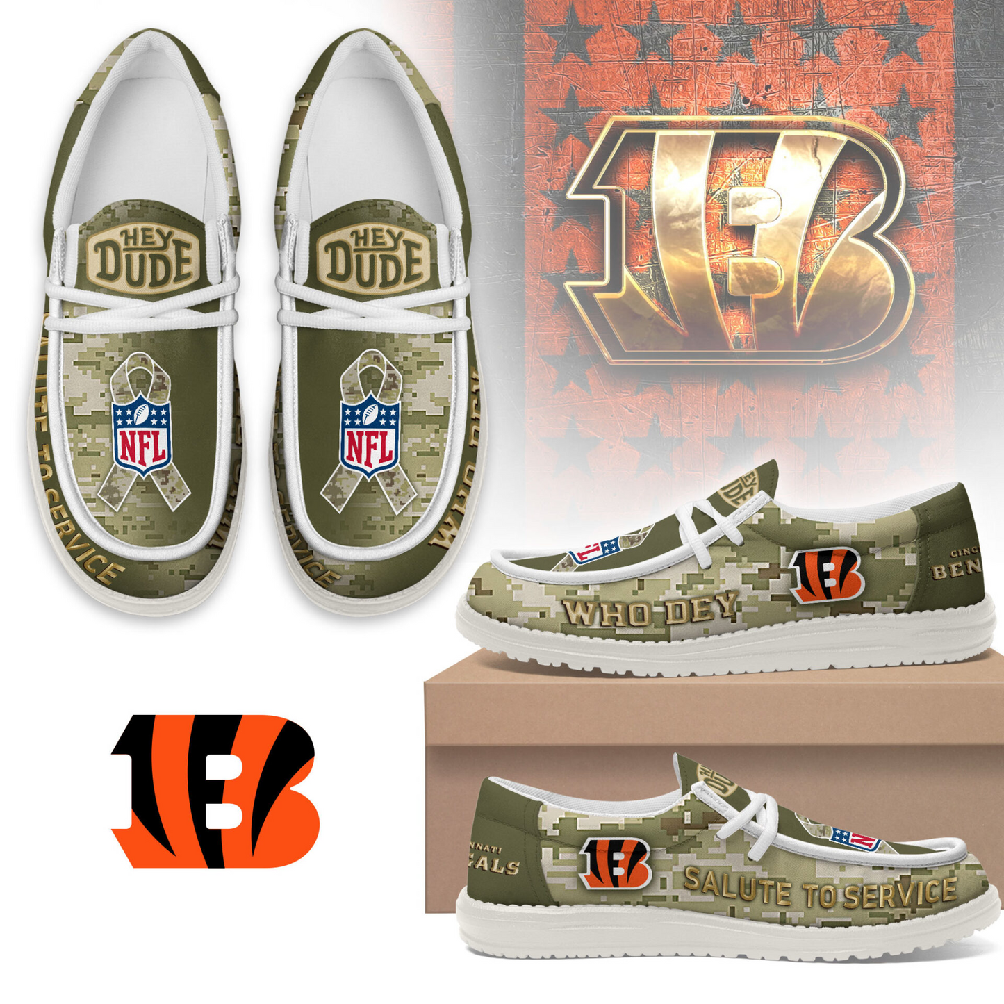 Premium NFL CIN Salute to Service Loafer V2 NMD TTV