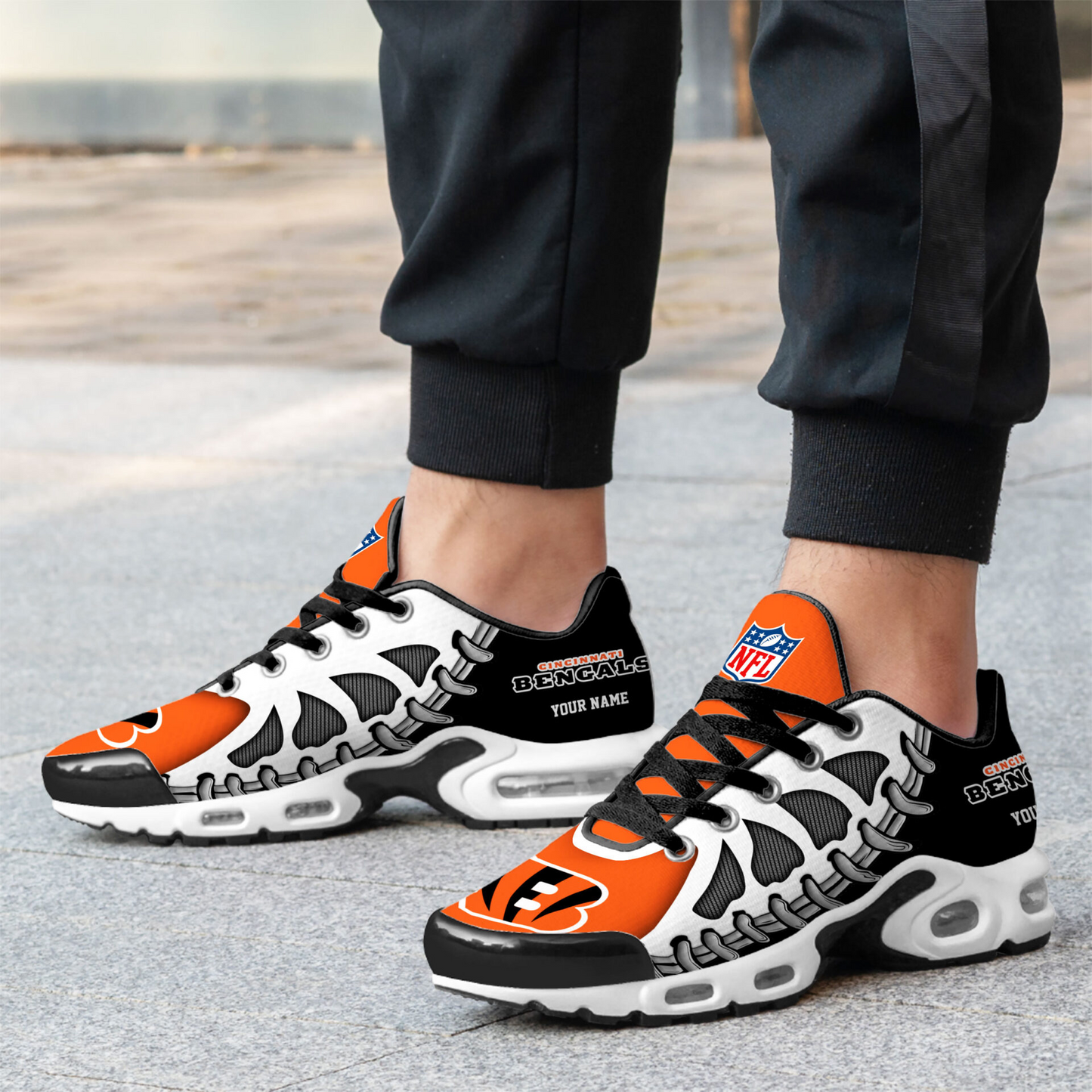 Premium NFL CIN Spine Rush Air Max Sneaker V4 NMD  TTV
