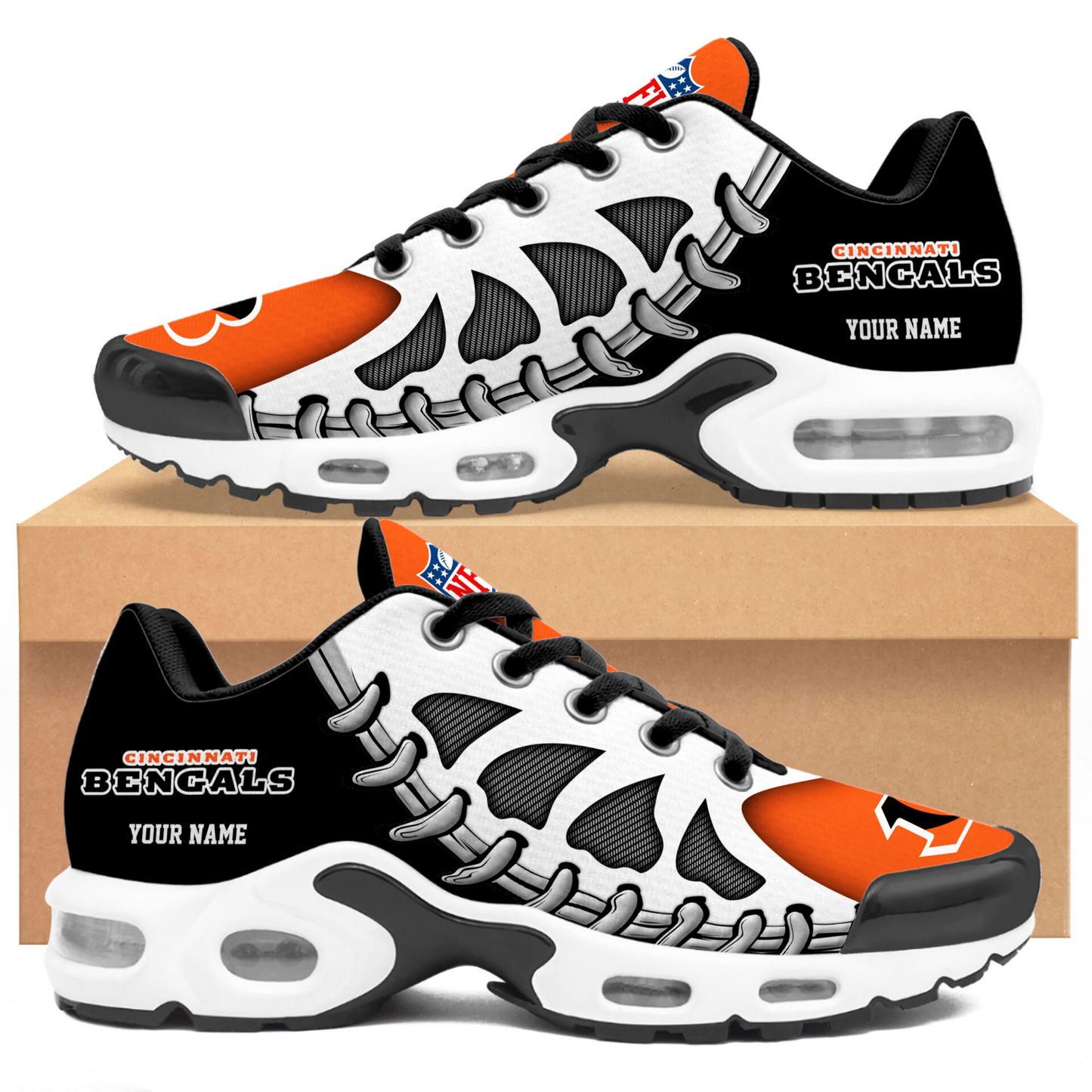 Premium NFL CIN Spine Rush Air Max Sneaker V4 NMD  TTV