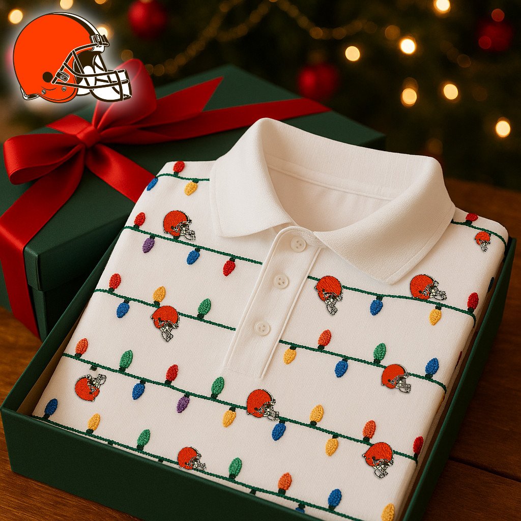 Premium NFL CLE Christmas Polo Shirt V2 NMD NHM
