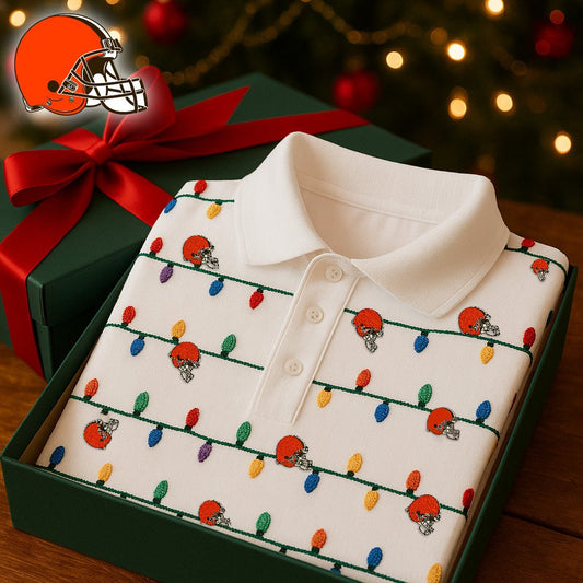 Premium NFL CLE Christmas Polo Shirt V2 NMD NHM