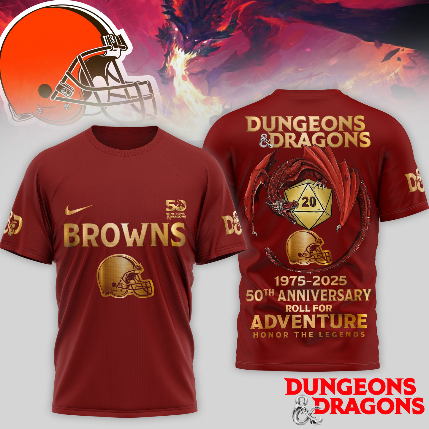 Premium NFL CLE x Dungeons And Dragons 50th Anniversary Shirt V15 NMD TTV