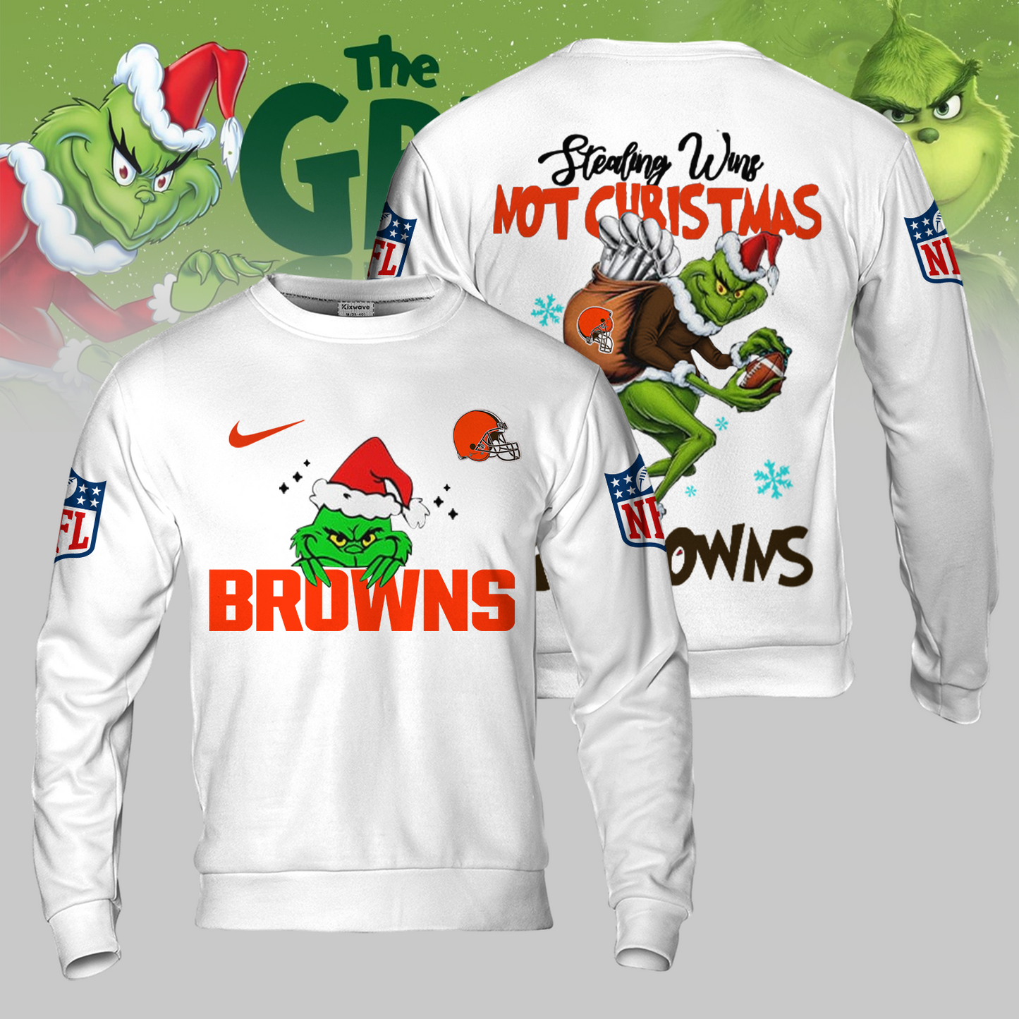Premium NFL CLE x The Grinch Shirt V3 NMD TTV