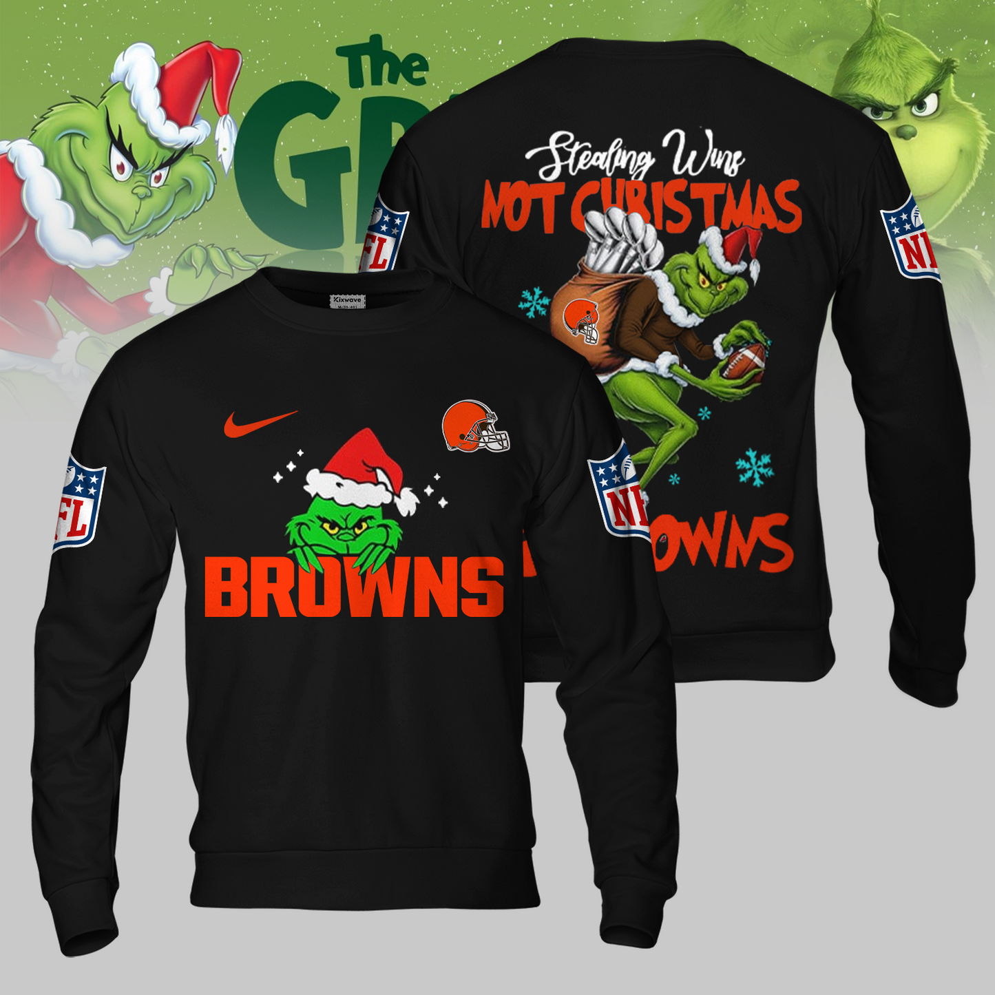 Premium NFL CLE x The Grinch Shirt V3 NMD TTV