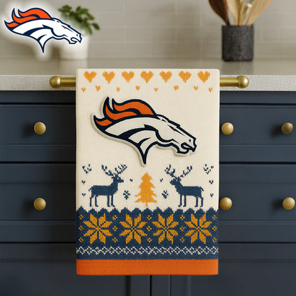 Premium NFL DEN Christmas Kitchen Towel V1 NMD TTV