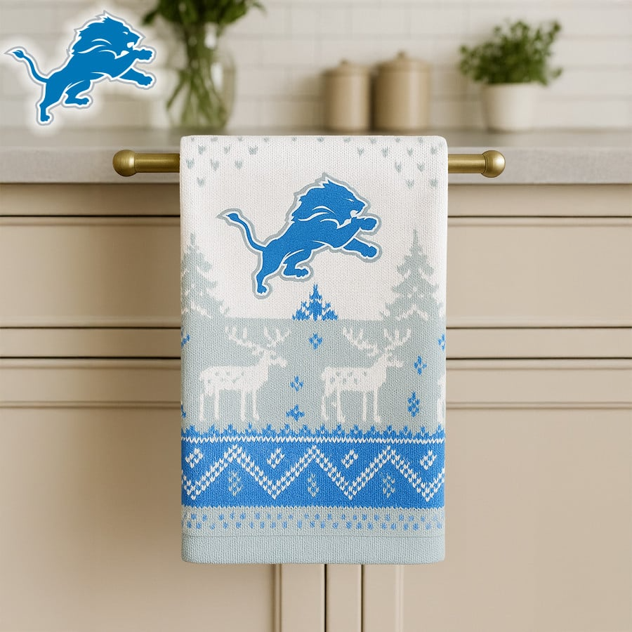Premium NFL DET Christmas Kitchen Towel V1 NMD TTV
