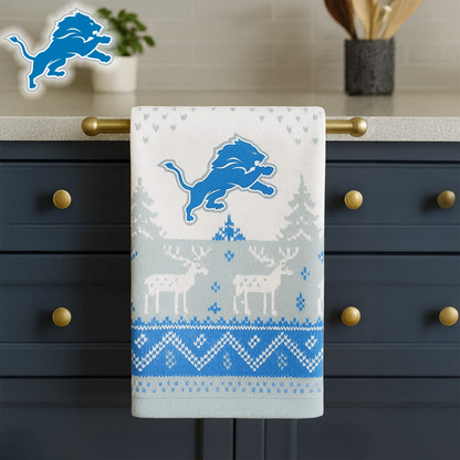 Premium NFL DET Christmas Kitchen Towel V1 NMD TTV