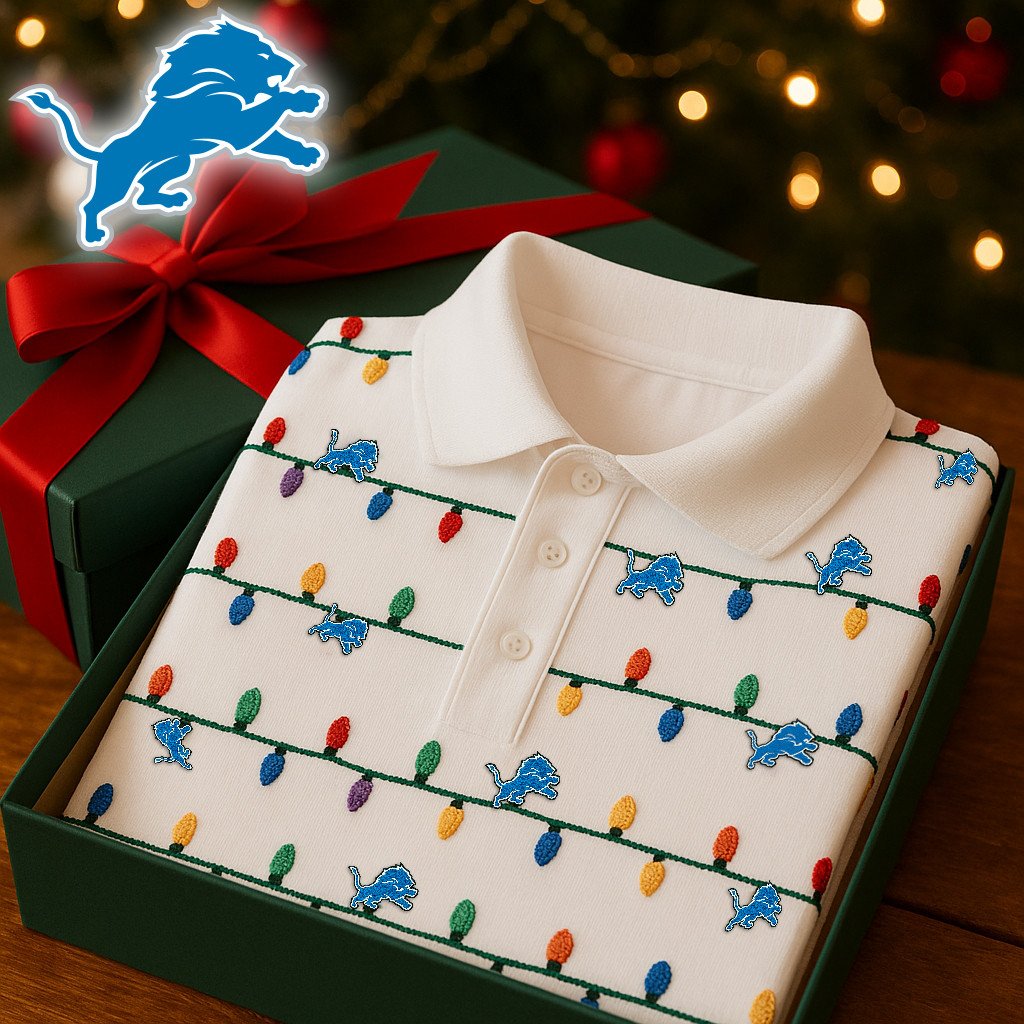 Premium NFL DET Christmas Polo Shirt V2 NMD NHM
