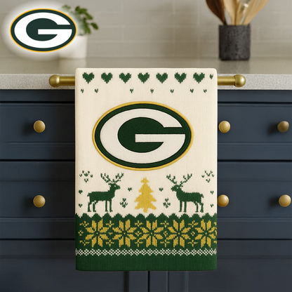 Premium NFL GB Christmas Kitchen Towel V1 NMD TTV