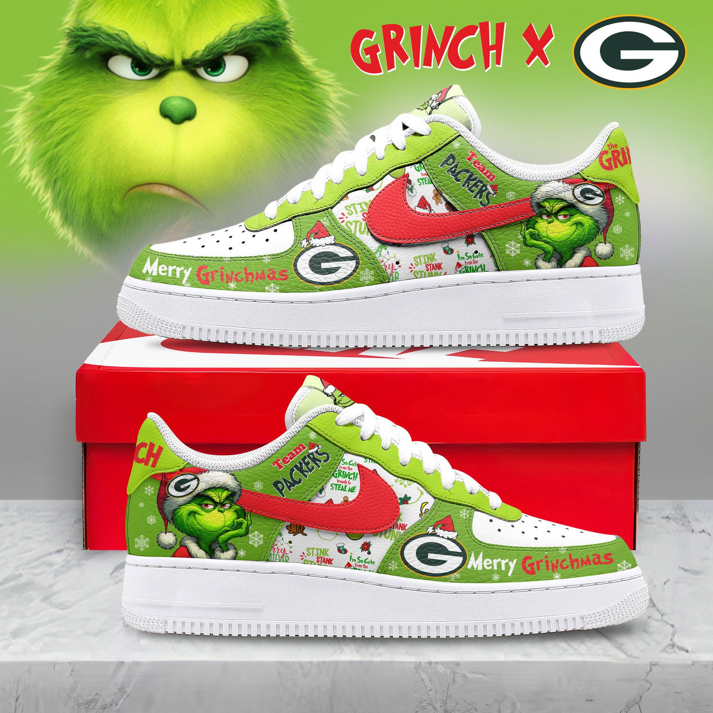 Premium NFL GBP x The Grinch AF1 Sneaker V3 NMD NTL