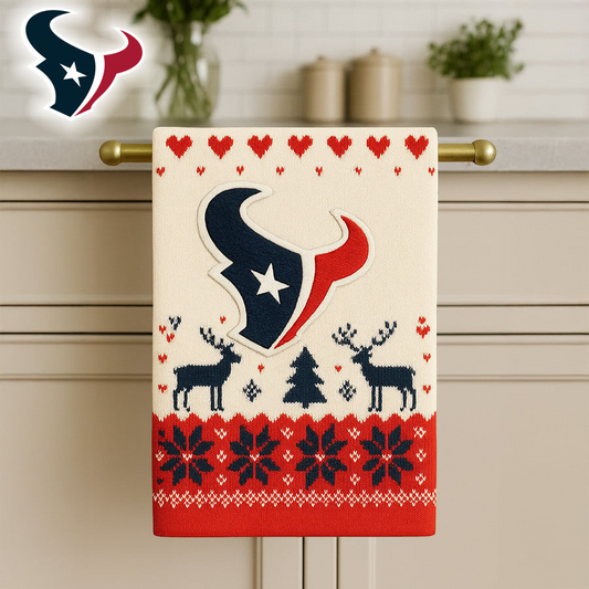 Premium NFL HOU Christmas Kitchen Towel V1 NMD TTV