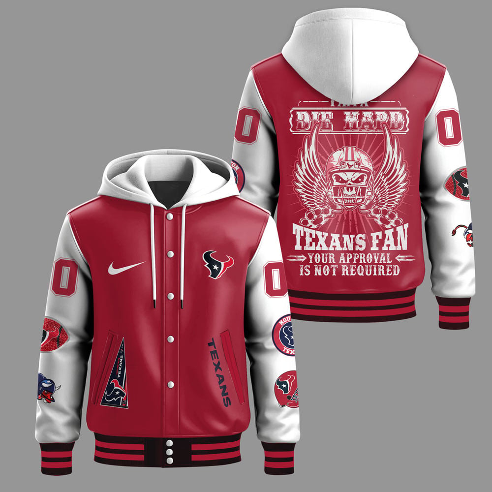 Premium NFL HOU Die Hard Baseball Jacket V1 NMD TTV