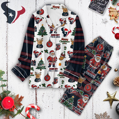 Premium NFL HOU Plaid Button Pajamas Set V1 NMD 291025 TTV