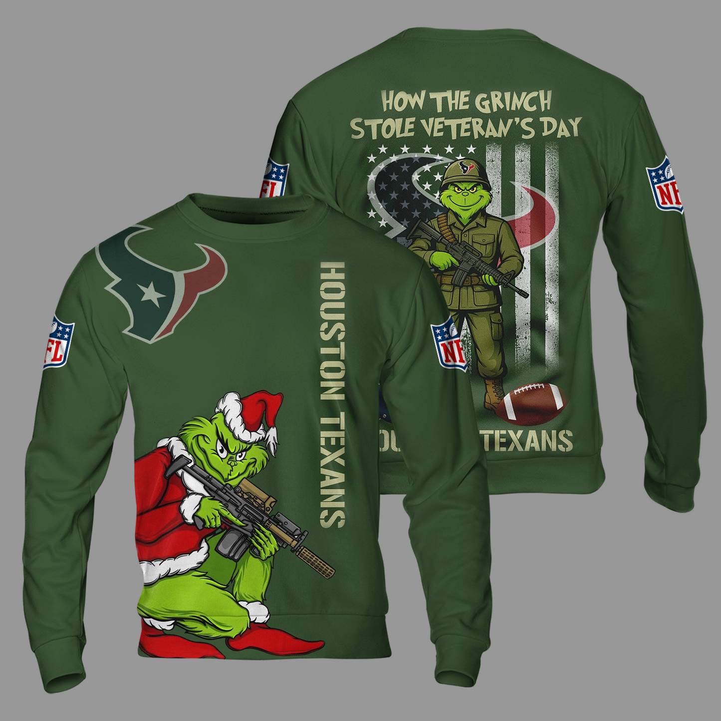 Premium NFL HOU The Grinch Salute Veterans Shirt V1 NMD 311025 TTV
