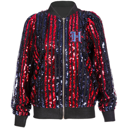 Premium NFL HOU Women Sequin Bomber Jacket V1 NMD TTV