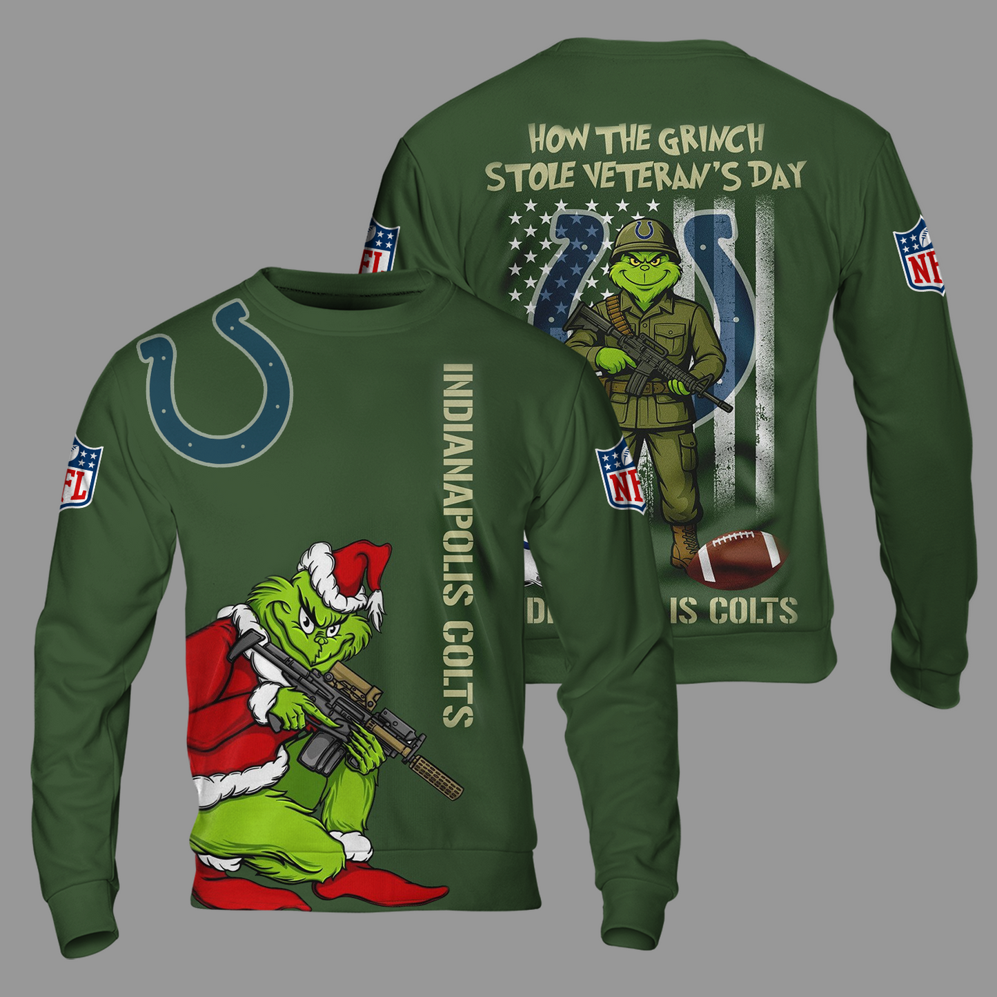Premium NFL IND The Grinch Salute Veterans Shirt V1 NMD 311025 TTV