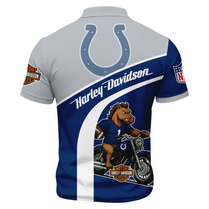 Premium NFL IND x Harley-Davidson Polo Zipper Shirt V1 NMD TTV
