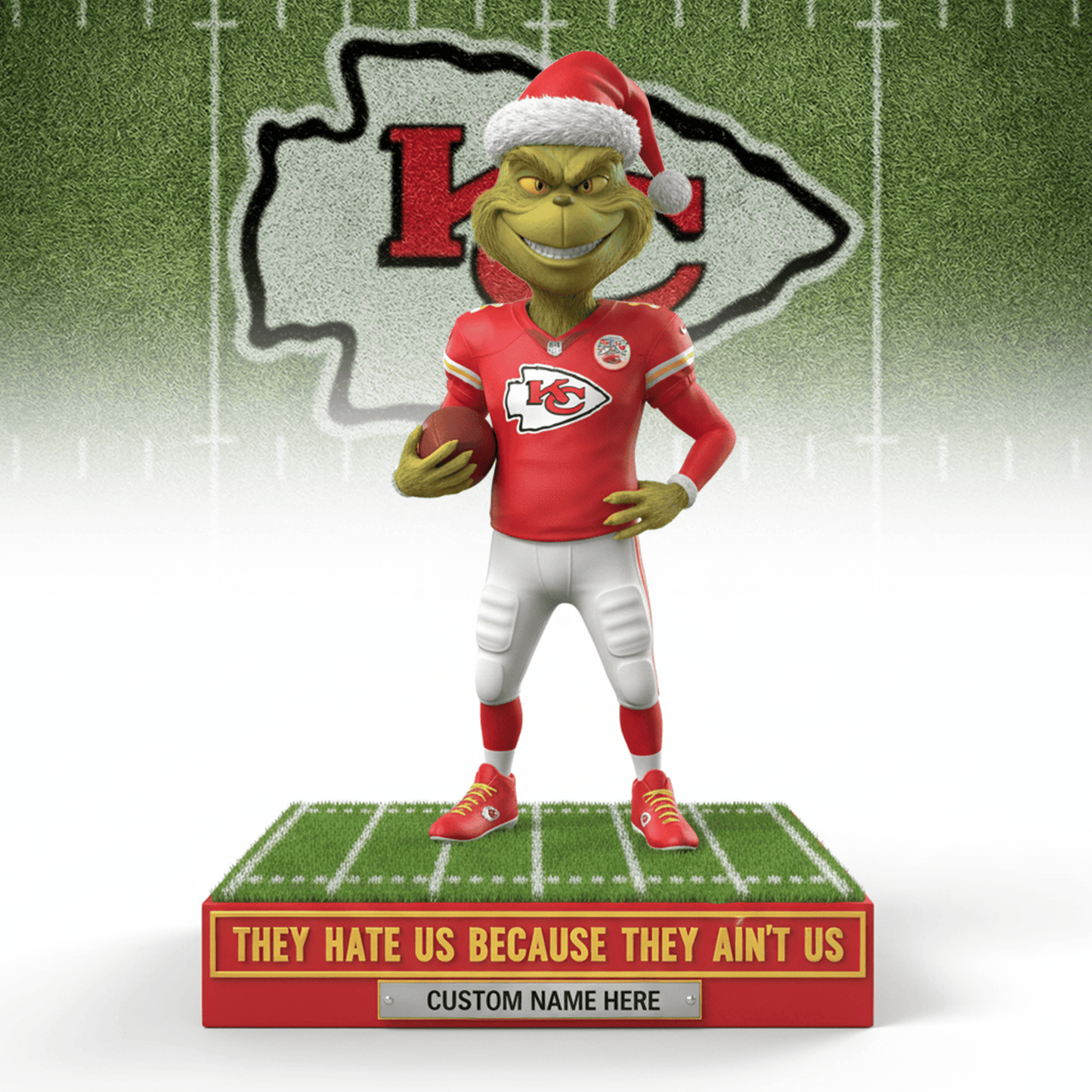 Premium NFL KC Christmas The Grinch Arcylic Plaque V1 NMD