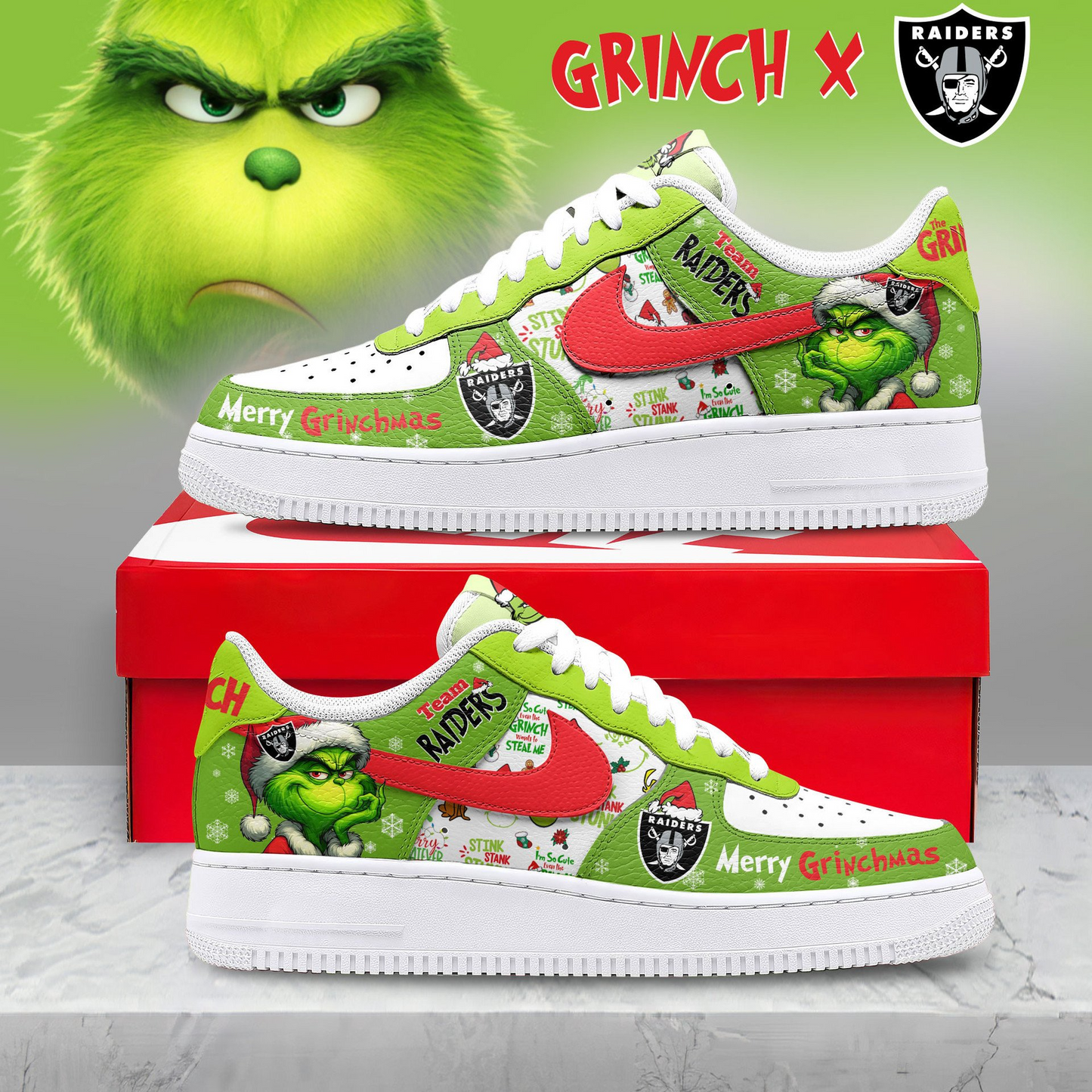 Premium NFL LVR x The Grinch AF1 Sneaker V3 NMD NTL