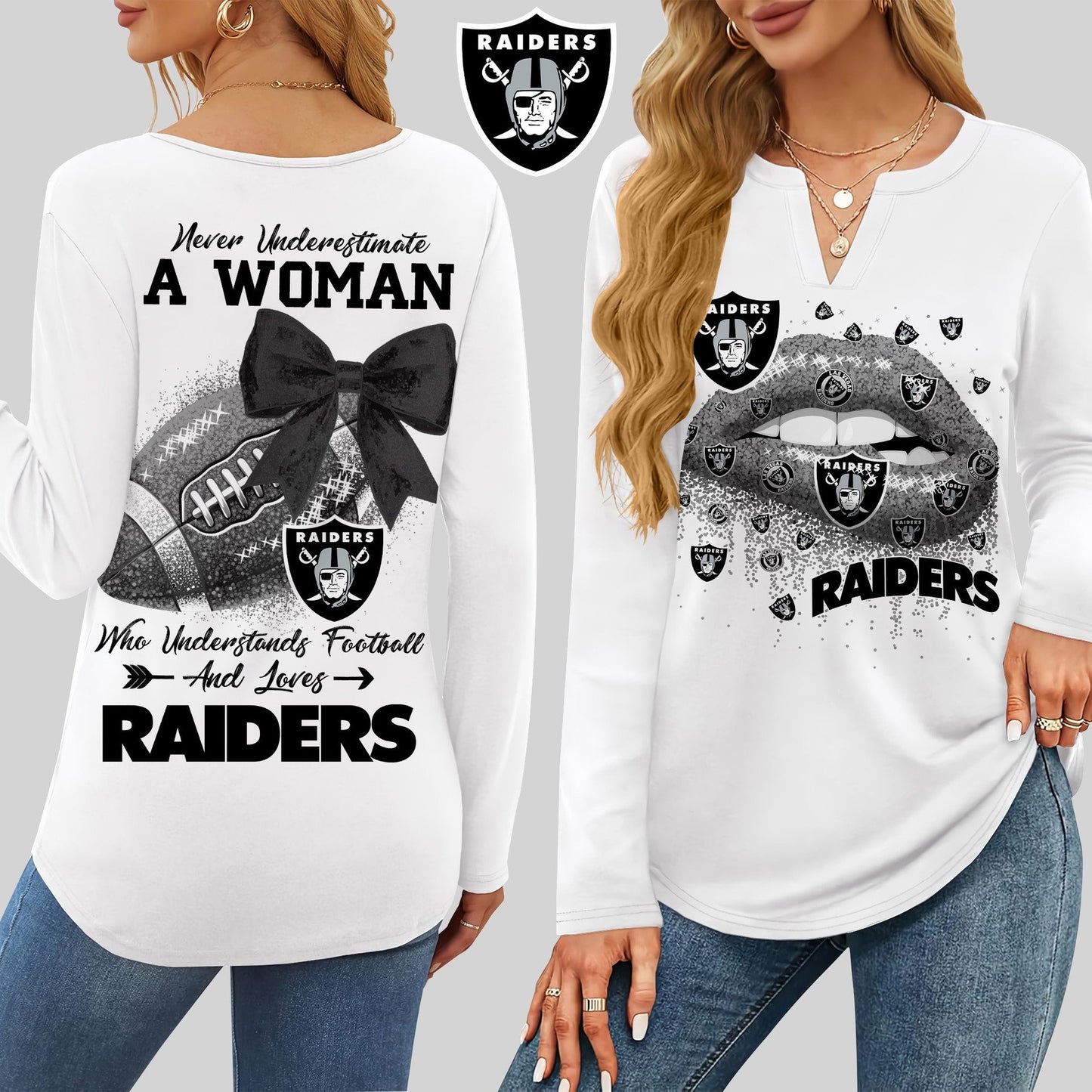 Premium NFL LVR X V-neck Long Sleeve Shirt NDT NHM
