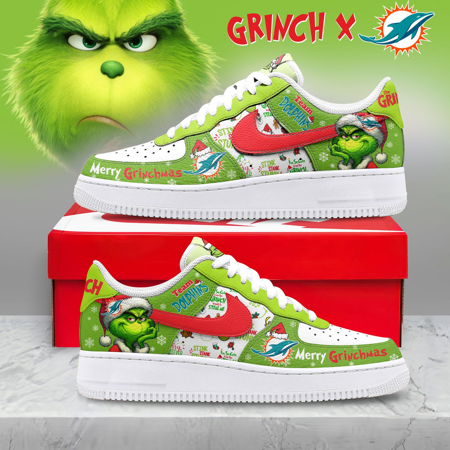 Premium NFL MD x The Grinch AF1 Sneaker V3 NMD NTL