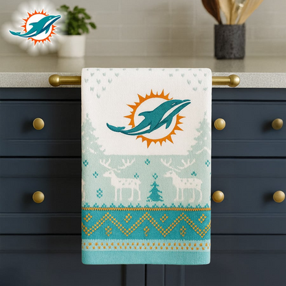 Premium NFL MIA Christmas Kitchen Towel V1 NMD TTV