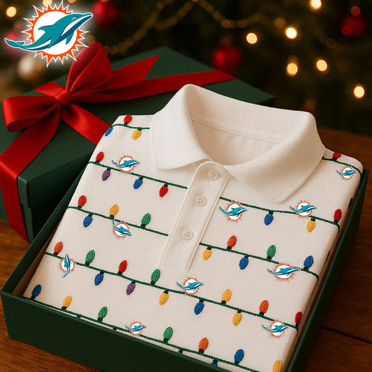 Premium NFL MIA Christmas Polo Shirt V2 NMD NHM