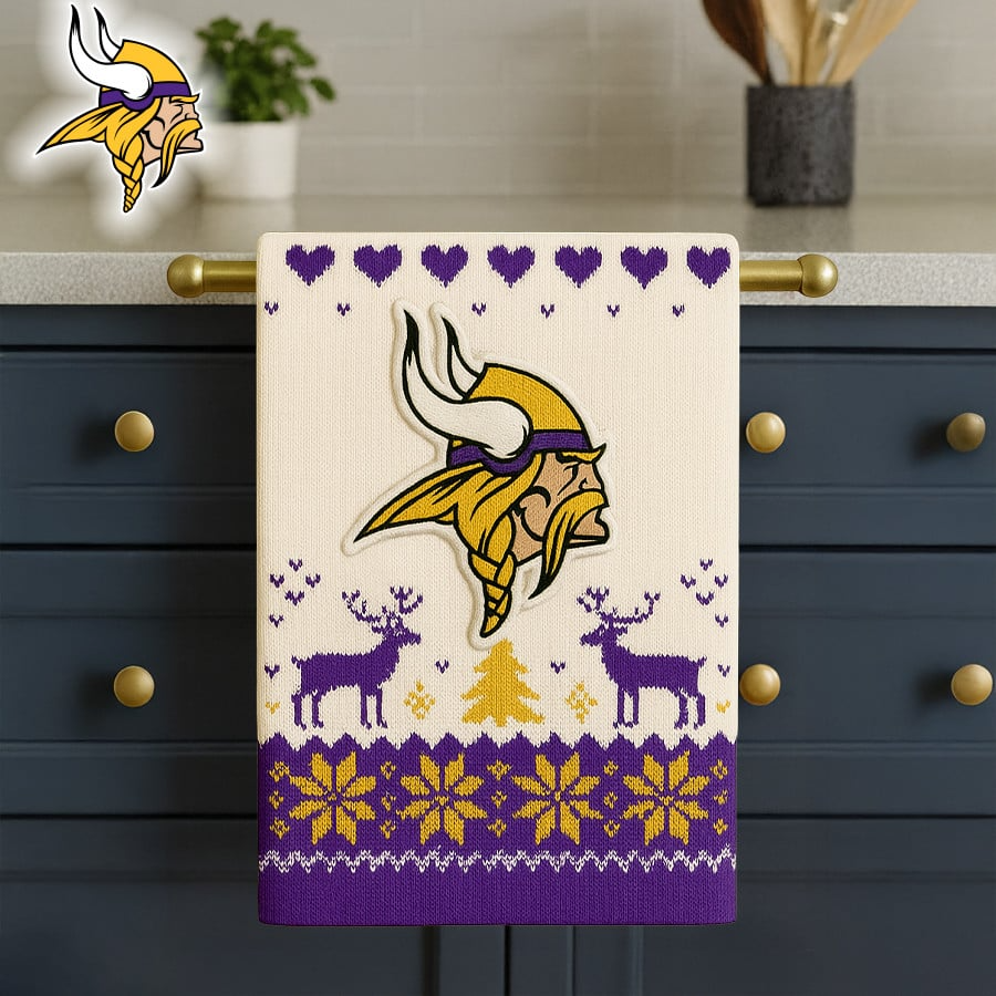 Premium NFL MIN Christmas Kitchen Towel V1 NMD TTV