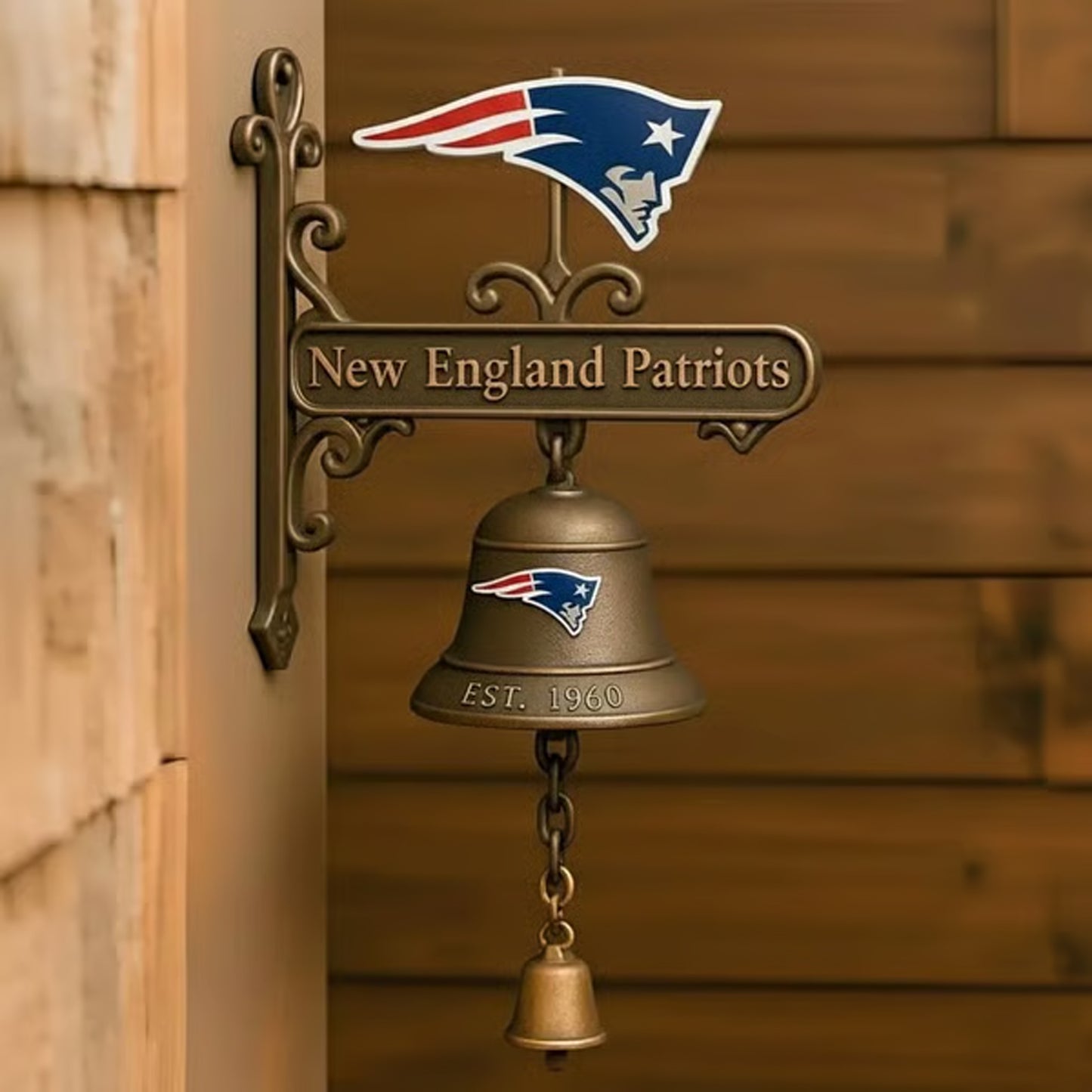 Premium NFL NE Retro Wall-Mounted Metal Doorbell V1 NMD NHM
