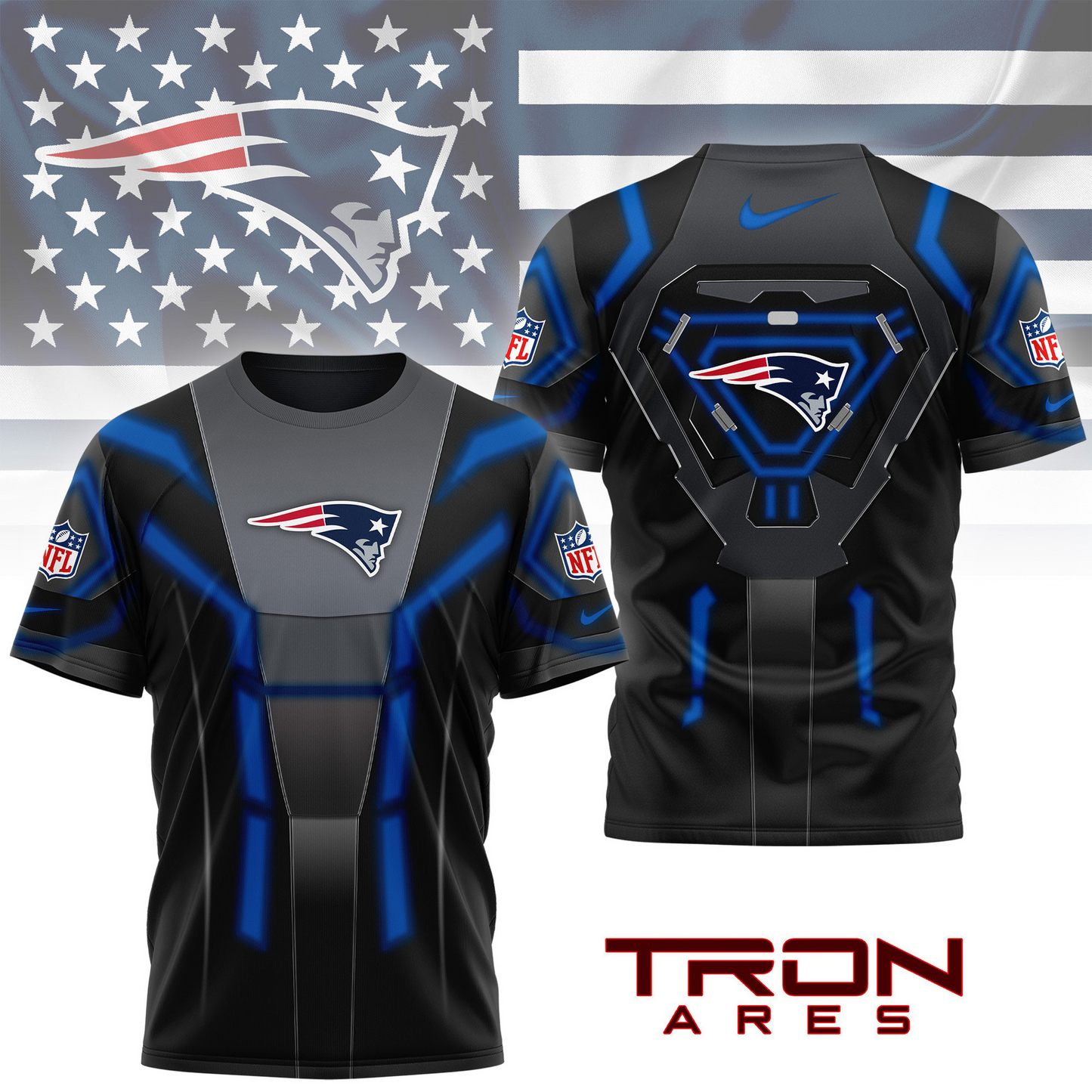 Premium NFL NE Sci-Fi Tron Ares T-shirt V1 NMD TTV