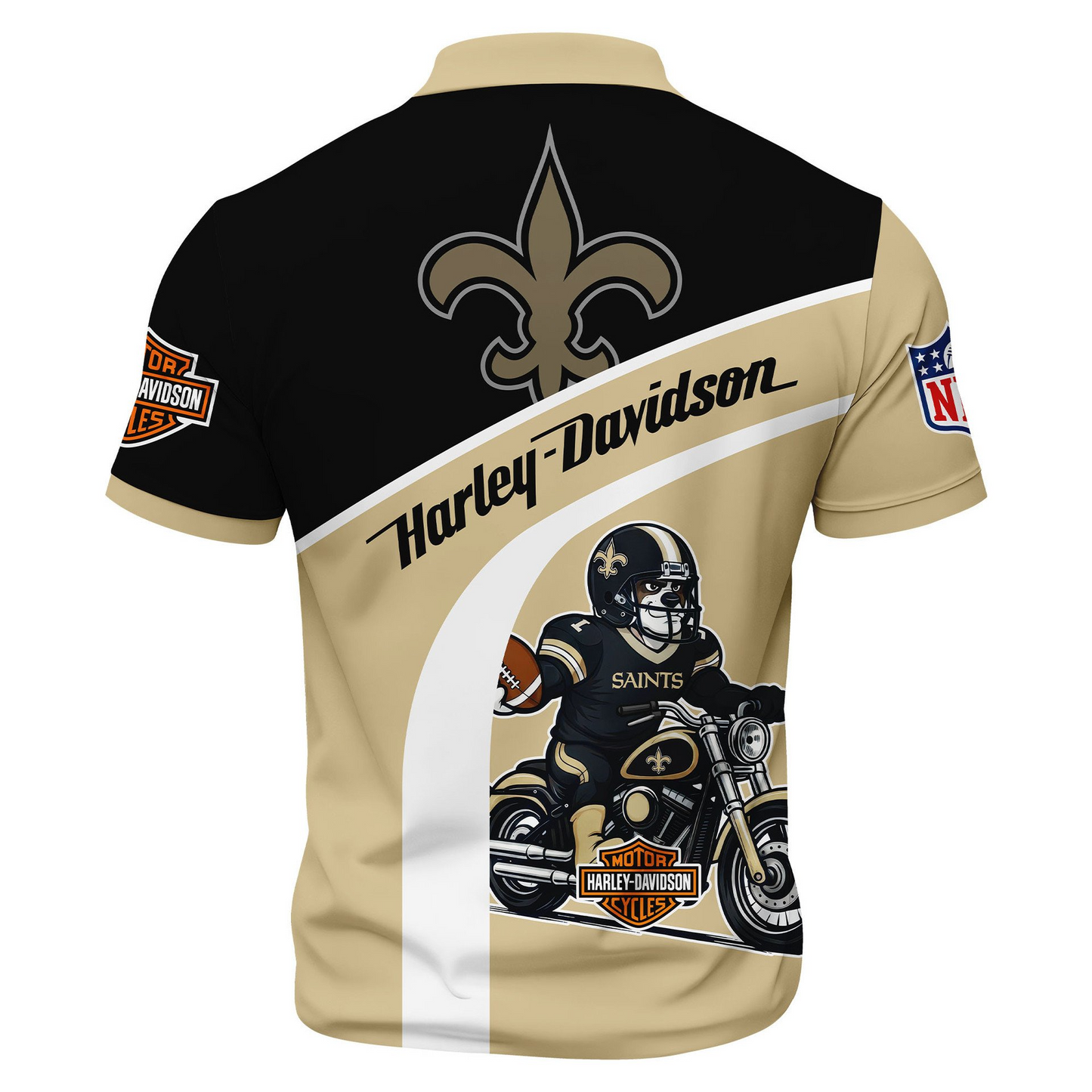 Premium NFL NO x Harley-Davidson Polo Zipper Shirt V1 NMD TTV