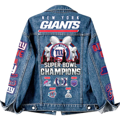 Premium NFL NYG Denim Jacket V1 NMD NHM