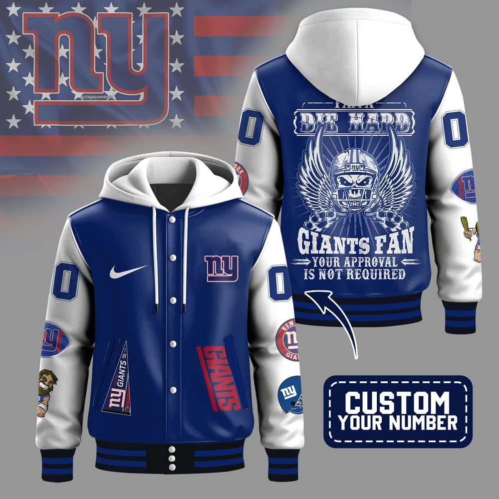 Premium NFL NYG Die Hard Baseball Jacket V1 NMD TTV