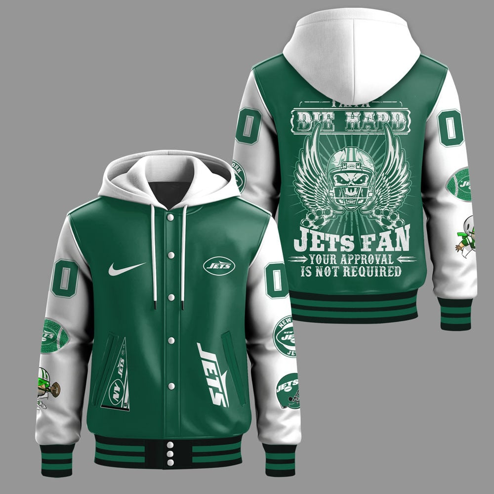 Premium NFL NYJ Die Hard Baseball Jacket V1 NMD TTV