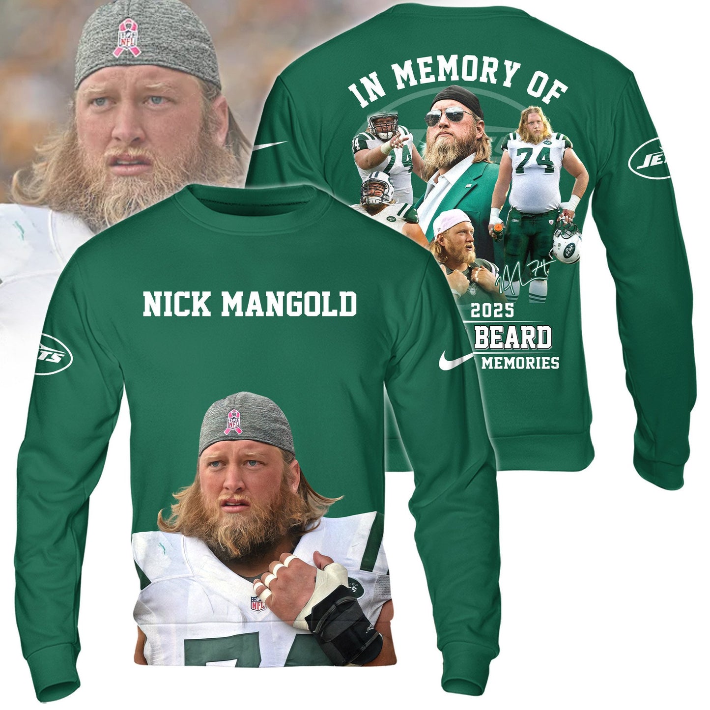 Premium NFL NYJ In Memory Of Nick Mangold T-shirt V2 NMD NHM