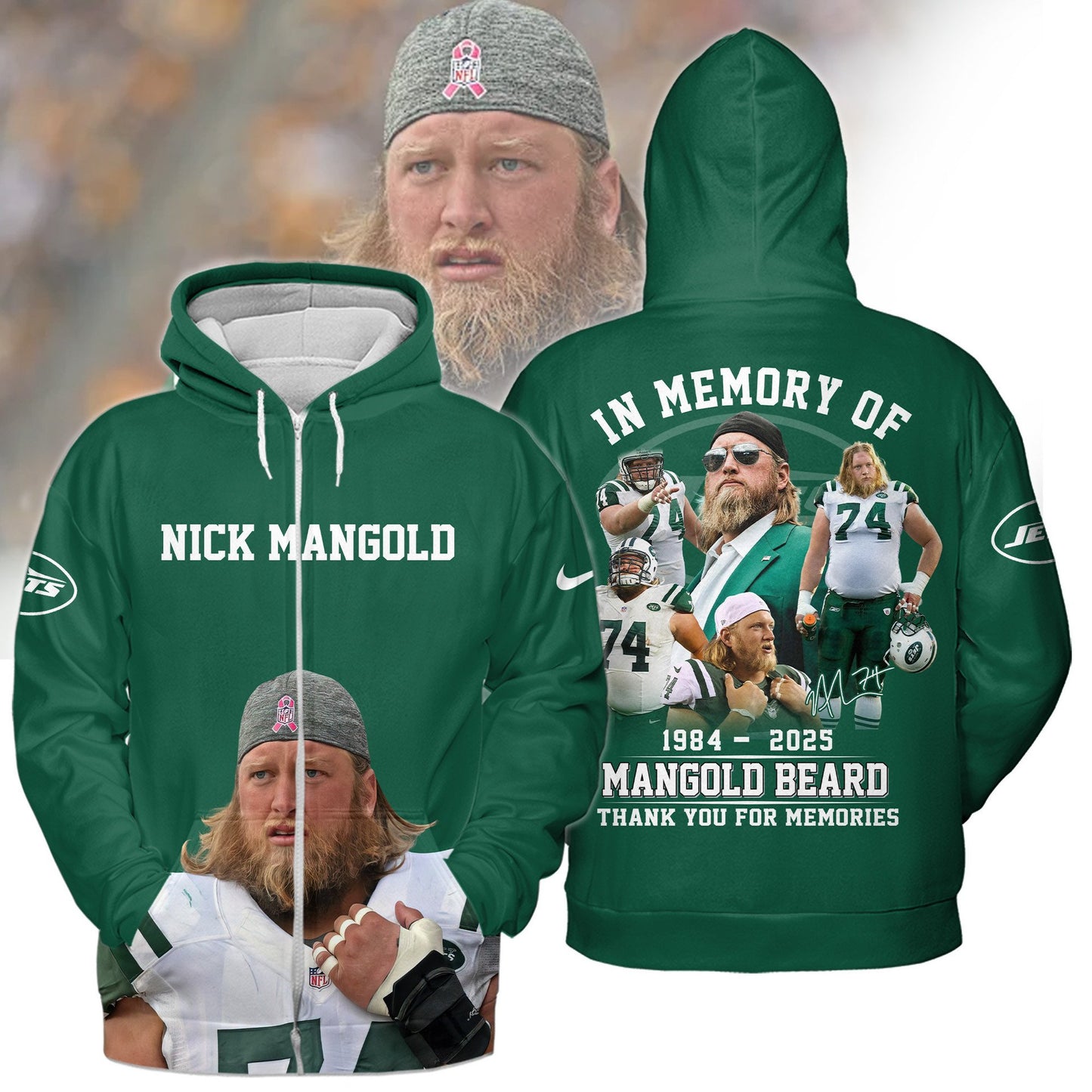 Premium NFL NYJ In Memory Of Nick Mangold T-shirt V2 NMD NHM